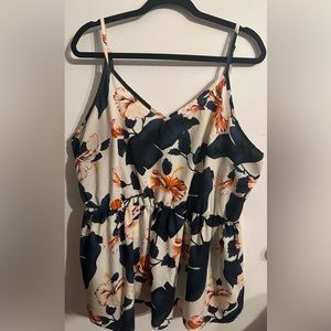 SHEIN LUNE Plus Floral Ruffle Hem Cami Top